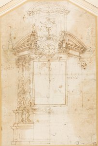 Náčrt oltáře svatého Bartoloměje od Andrea Pozzo