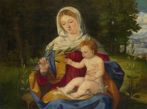 Madonna a dítě s olivovou ratolestí. kolem roku 1515