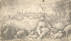 Mojžíš a hořící keř, ca. 1544-47. od Andrea Schiavone