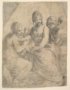 Panna a dítě v doprovodu svatých, ca. 1540-50. od Andrea Schiavone