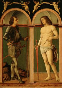 Svatý Jiří a Svatý Šebestián (olej na dřevěné desce) od Andrea Solario