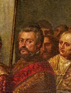 Benátský senátor, detail od francouzského krále Henriho III., který navštívil Benátky v roce 1574, z pokoje čtyř dveří (detail 71525)