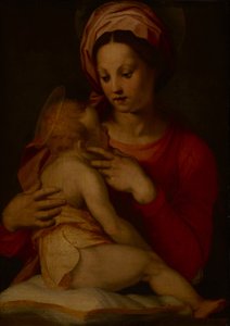 Madonna s dítětem (olej na desce) od Andrea del (attr.to) Sarto