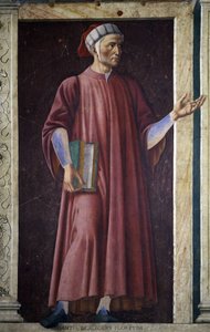 Dante Alighieri ze série slavných mužů a žen Villa Carducci, kolem 1450 (freska položená na plátně) od Andrea del Castagno