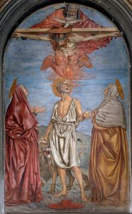 Nejsvětější Trojice s Bohem, Ježíšem Kristem a Duchem svatým (Duch svatý) Freska od Andrea del Castagno (asi 1421-1457) Rozměr 296x180 cm Basilica della Santissima Annunziata, Florencie od Andrea del Castagno