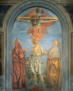 Nejsvětější Trojice se svatým Jeronýmem od Andrea del Castagno