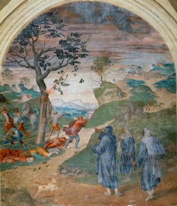 S. Filippo Benizzi trestající rouhače, 1509-1510 od Andrea del Sarto
