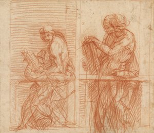 Studie postav za balustrádou (recto); Studie postav za balustrádou (verso) od Andrea del Sarto