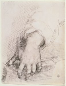 Studie ruky pro Madonu s harfou (křída na papíře) od Andrea del Sarto