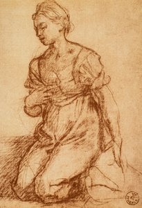 Studie ženy; kresba Andrea del Sarto. Gabinetto dei Disegni e delle Stampe, Galerie Uffizi, Florencie od Andrea del Sarto