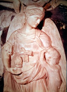 Charita, z pohřebního pomníku kardinála Forteguerriho (mramor) (detail 434103) od Andrea del Verrocchio
