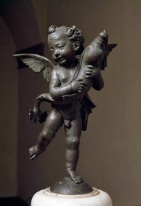 Láska s delfínem Bronzová socha od Verrocchia od Andrea del Verrocchio