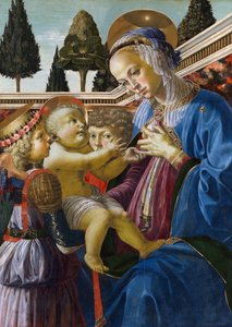 "Madona a dítě se dvěma anděly"" Obraz Andrea del Verrocchio (1437-1488) 1467-1469 Londýnská národní galerie od Andrea del Verrocchio