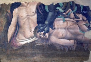 Triumf smrti, detail mučení zatracených, freska z roku 1348 od Andrea di Cione Orcagna