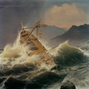 Mořská bouře na norském pobřeží od Andreas Achenbach