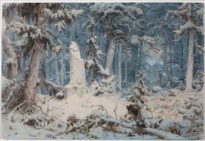 Zasněžený les od Andreas Achenbach