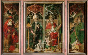 Čtyři církevní otcové (olej na dřevě) od Andreas Haller