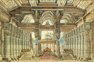 Scénografie k baletu Caesar v Egyptě od G. Haendela, 1834