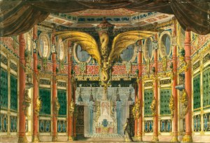 Scénický návrh k opeře Bronzový kůň D. Aubera, 1837