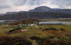 Pastviny s kozami od Andreas Singdahlsen