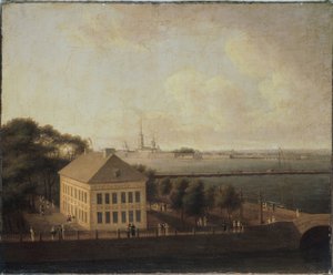 Pohled na Něvu a Letní palác Petra I. (1672-1725), Petrohrad (Pohled na Něvu a Letní palác Petra I.) - Malba Andreje Jefimoviče Martynova (1768-1826), olej na plátně, ruské umění