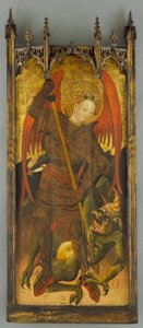 Svatý Michael bojující s drakem, kolem roku 1400 (tempera na desce) od Andres Marcal de Sas