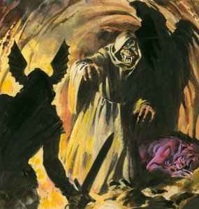 Scéna z Beowulfa (kvaš na papíře) od Andrew Howat