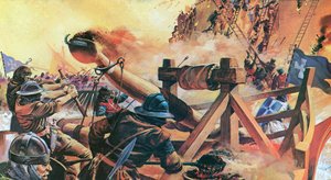 Křesťané obléhající Konstantinopol v roce 1203 (barevná litografie) od Andrew Howat