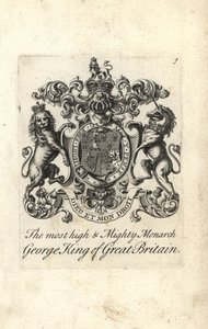 Erb a erb nejvyššího a nejmocnějšího panovníka krále Jiřího I. Velké Británie