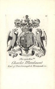 Erb a erb ctihodného Charlese Mordaunta, 3. hraběte z Peterborough a 1. hraběte z Monmouthu od Andrew Johnston