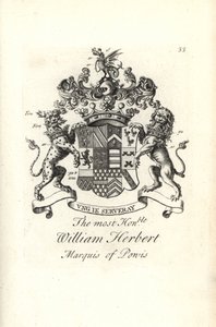 Erb a erb vpravo ctihodného Williama Herberta, 2. markýze z Powis od Andrew Johnston