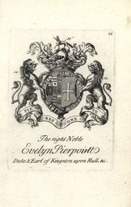 Erb a erb pravého šlechtice Evelyn Pierpoint, vévody a hraběte z Kingston upon Hull od Andrew Johnston