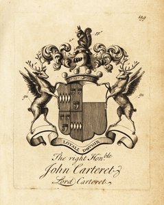 Erb ctihodného Johna Cartereta, lorda Cartereta, 2. hraběte Granville, 7. panovníka ze Sarku