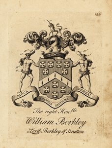 Erb pravé ctihodné William Berkley, lord Berkley ze Strattonu, 4. baron Berkeley ze Strattonu, zemřel 1741 od Andrew Johnston