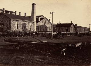 Deska 17. Strojírny v Laramie, z jihozápadu,1869 (foto) od Andrew Joseph Russell