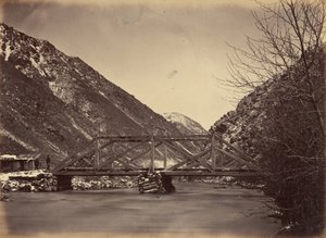Deska 42. Most Mormon Turnpike, ústí Weber Canonu, 1869 (foto) od Andrew Joseph Russell
