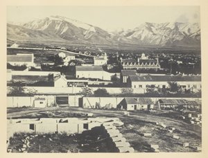 Salt Lake City, Camp Douglas a Wasatch Mountains v pozadí od Andrew Joseph Russell