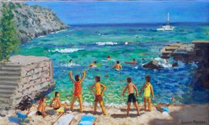 Cala Clara, Mallorca, 2023 (olej na plátně) od Andrew Macara
