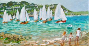Chasing the boats, Salcombe, 2018, od Andrew Macara