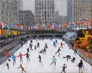 Vánoční bruslení,Rockerfeller Ice Rink,New York,(2017, od Andrew Macara