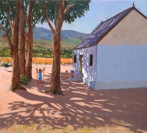 Houpačka, Klein (malý) Karoo, Jižní Afrika, 2000 (olej na plátně) od Andrew Macara