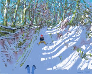 Malování na iPadu, Sáňkování, Windley Lane, Idridgehay, Belper, 2021, k dispozici výtisky. od Andrew Macara