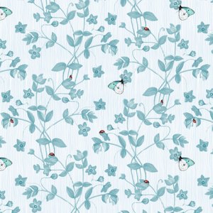 Ladybird and Butterfly Floral, 2017, inkoust, akvarel, digitální