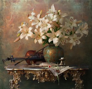 Elegantní lilie a housle od Andrey Morozov