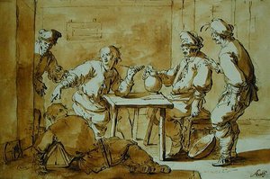 V baru, 1633 (perem a tuší na papíře)