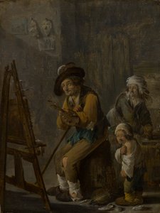 Chudý malíř ve svém ateliéru od Andries Dirksz Both