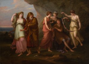 Telemachus a nymfy Calypso, 1782.