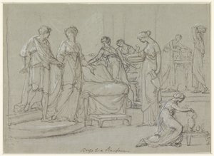 Nevěsta a ženich vstupují do svatební komnaty od Angelica Kauffmann