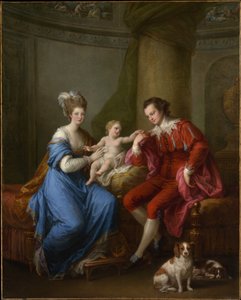 Edward Smith Stanley (1752-1834), dvanáctý hrabě z Derby, Elizabeth, hraběnka z Derby (Lady Elizabeth Hamilton, 1753-1797), a jejich syn (Edward Smith Stanley, 1775-1851) od Angelica Kauffmann