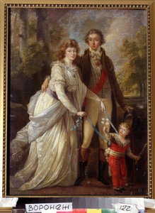 ""Rodinný portrét"" Rodina švýcarské šlechty, dítě drží matka se stuhami. Obraz Angeliky Kauffmann (Angelica Kauffmann od Angelica Kauffmann